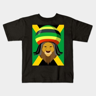 Rasta Lion in Jamaica Kids T-Shirt